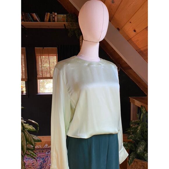 Escada Silk Blouse Green Vintage - Picture 4 of 6